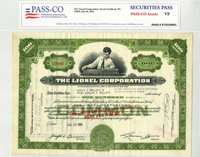 Lionel Corporation - Famous Toy Train Co. - Stock Certificate
